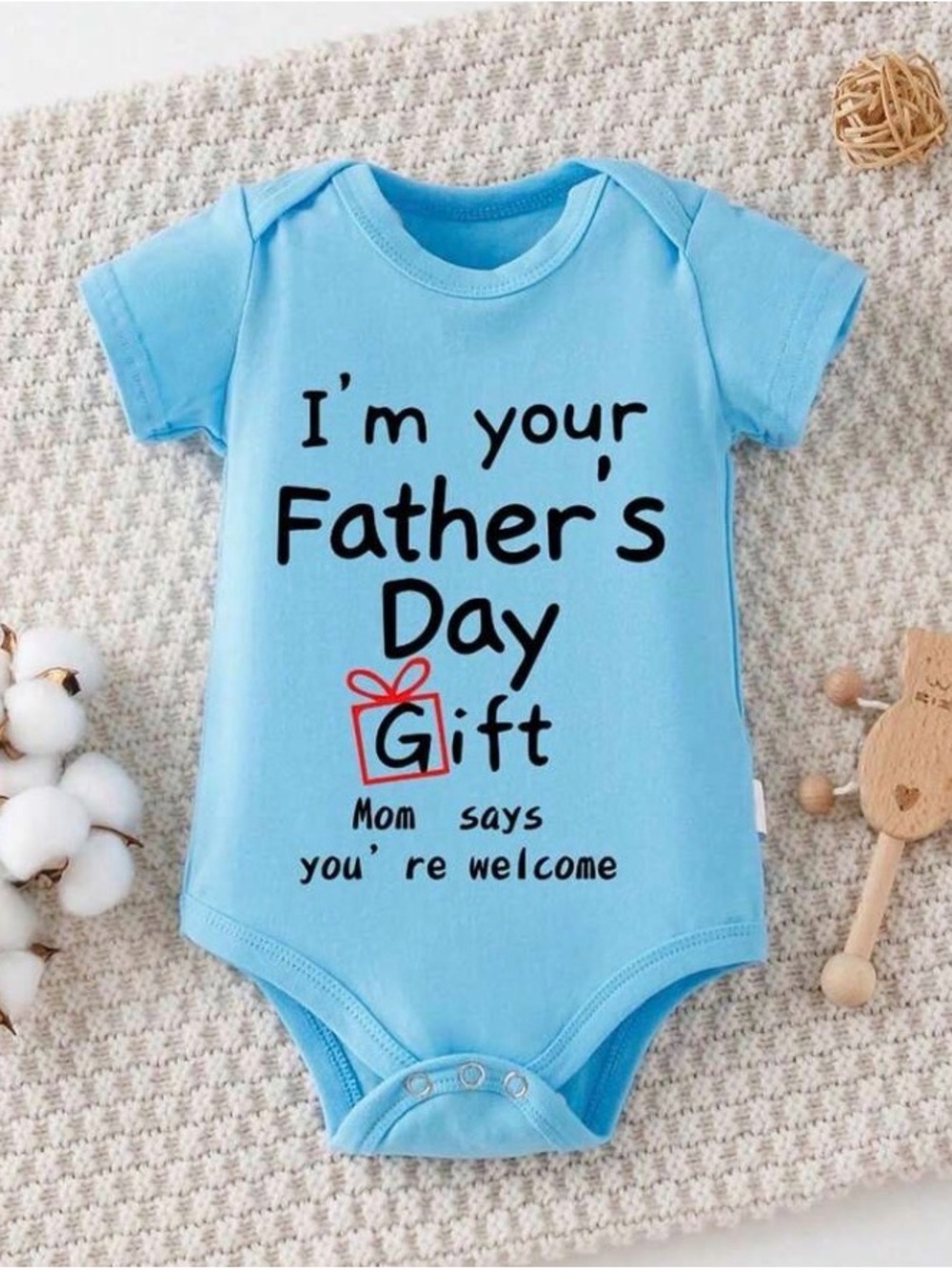 🩵 Blue 'I'm Your Father's Day Gift' Baby One-Piece Bodysuit
